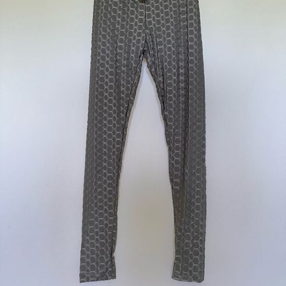 Silver honeycomb active set two piece leggings and long sleeve crop zip … - Picture 4 of 13